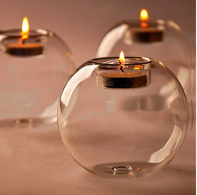 Crystal Lamp and Glass Candle Holder Set