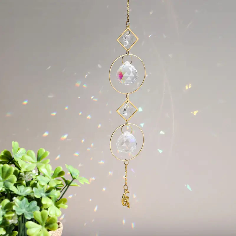 Rainbow Wind Chime Pendant Suncatcher Glass Ornament