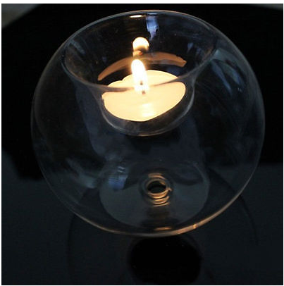 Crystal Lamp and Glass Candle Holder Set