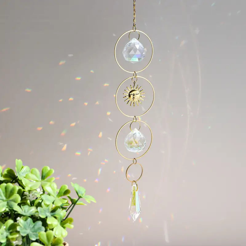 Rainbow Wind Chime Pendant Suncatcher Glass Ornament