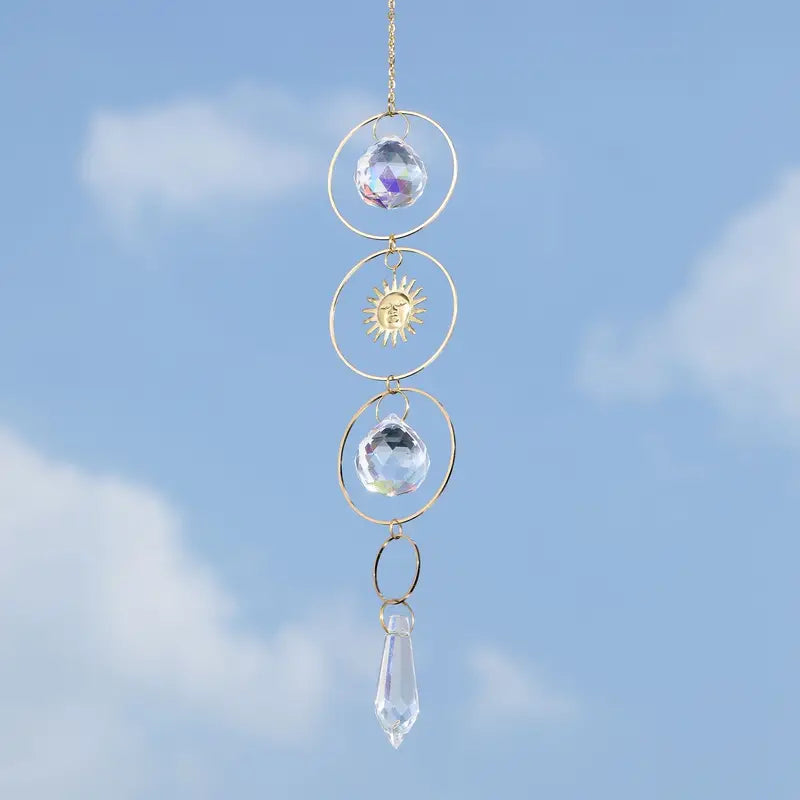 Rainbow Wind Chime Pendant Suncatcher Glass Ornament