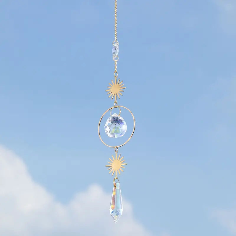 Rainbow Wind Chime Pendant Suncatcher Glass Ornament