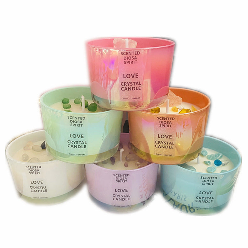 Crystal Flower Shaped Soy Wax Candle Gift Set