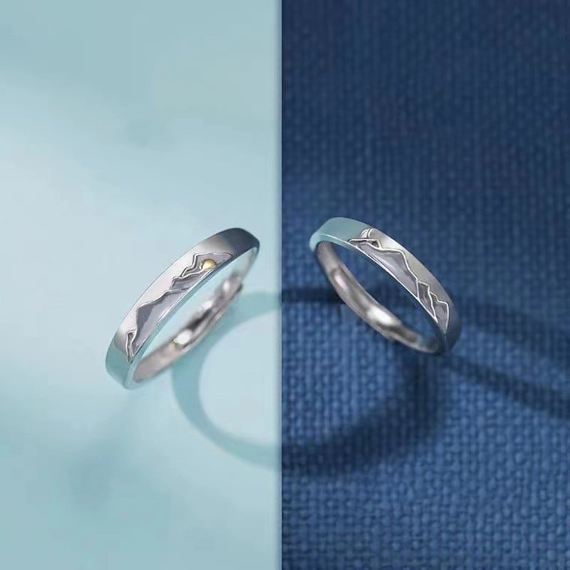 Sunrise and Early Moon Ring for Him and Her