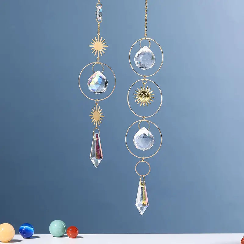 Rainbow Wind Chime Pendant Suncatcher Glass Ornament