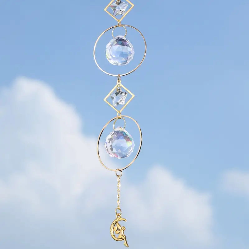 Rainbow Wind Chime Pendant Suncatcher Glass Ornament