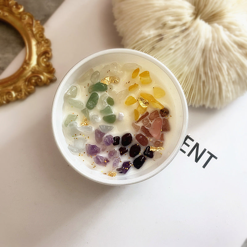 Crystal Flower Shaped Soy Wax Candle Gift Set