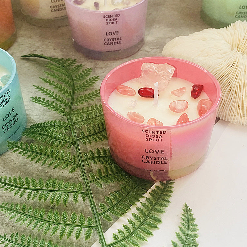 Crystal Flower Shaped Soy Wax Candle Gift Set