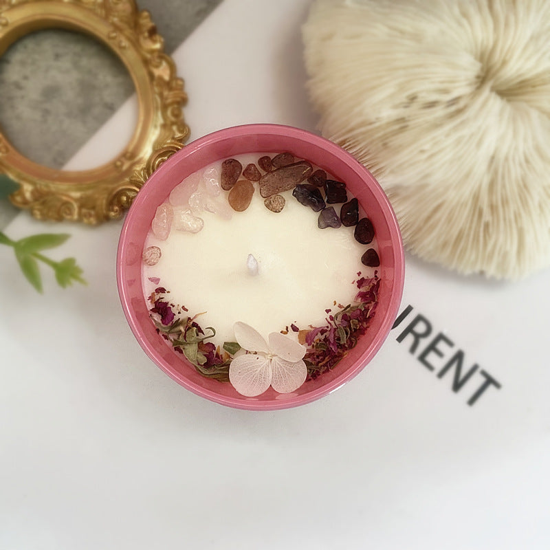 Crystal Flower Shaped Soy Wax Candle Gift Set