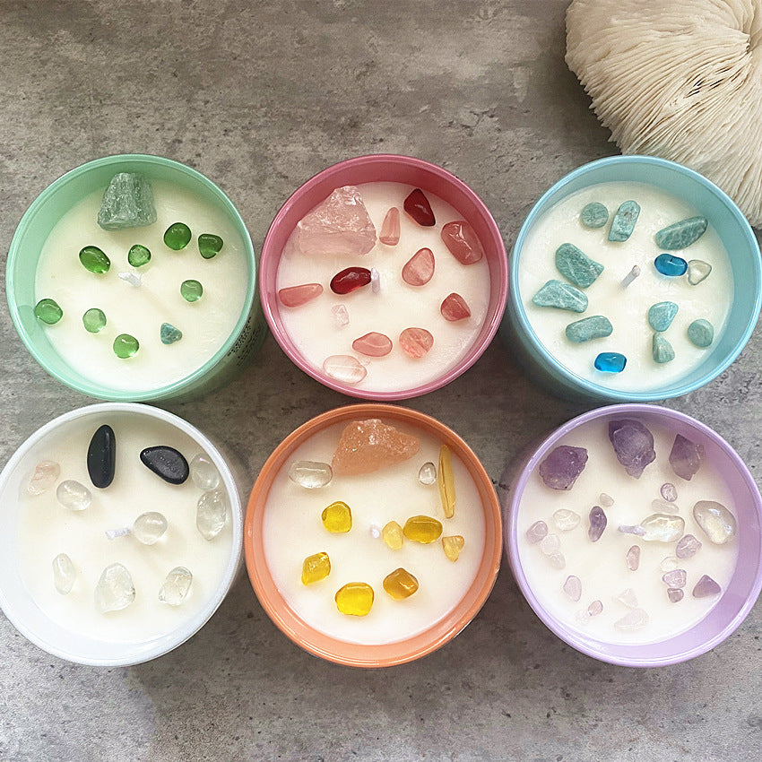 Crystal Flower Shaped Soy Wax Candle Gift Set