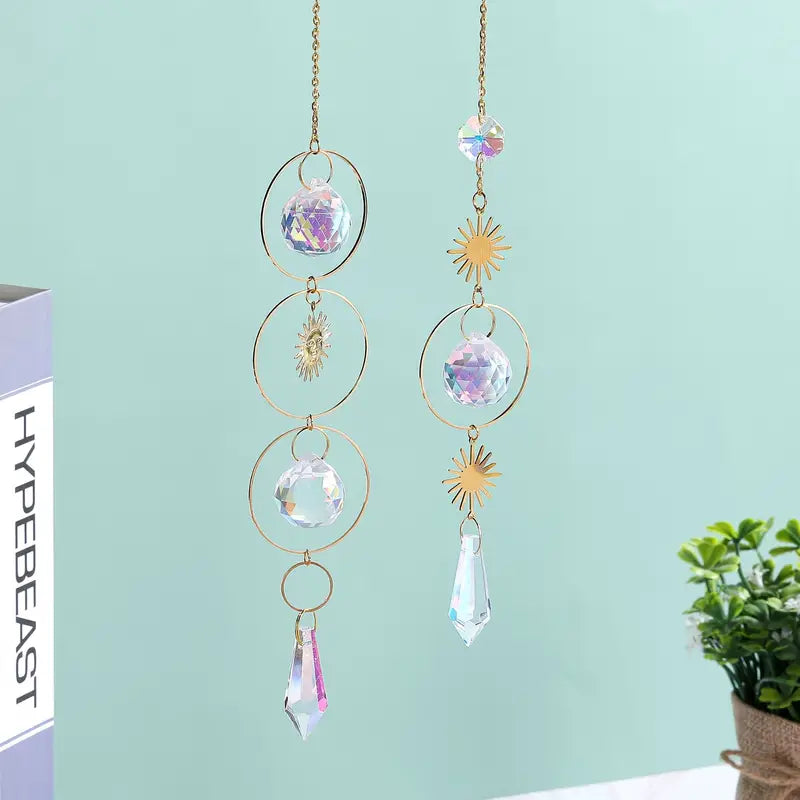 Rainbow Wind Chime Pendant Suncatcher Glass Ornament