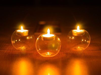 Crystal Lamp and Glass Candle Holder Set
