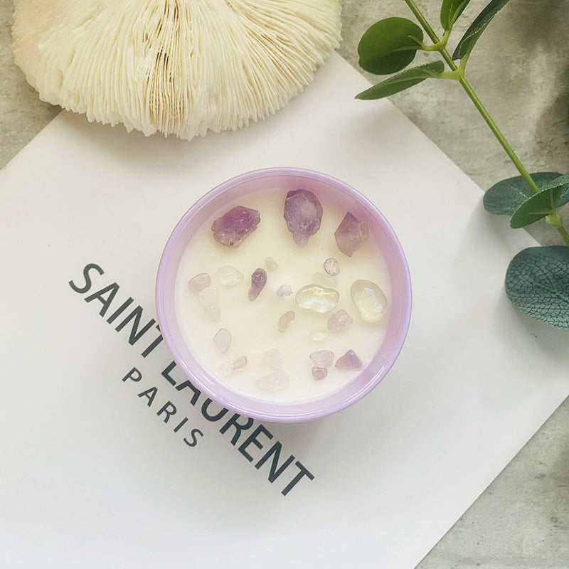 Crystal Flower Shaped Soy Wax Candle Gift Set