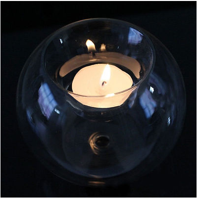 Crystal Lamp and Glass Candle Holder Set
