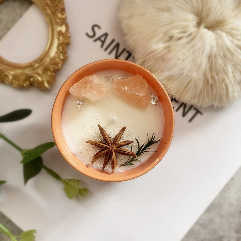 Crystal Flower Shaped Soy Wax Candle Gift Set