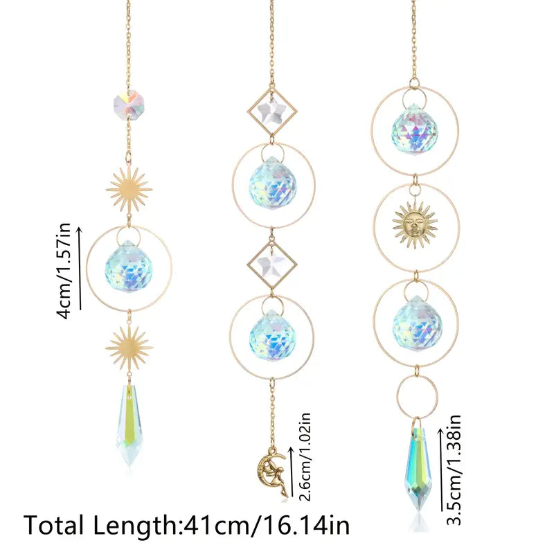 Rainbow Wind Chime Pendant Suncatcher Glass Ornament