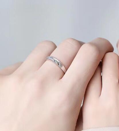 Sunrise and Early Moon Ring for Him and Her