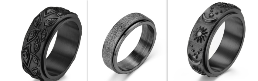 Celestial Spinner Ring — Sun, Moon & Stars