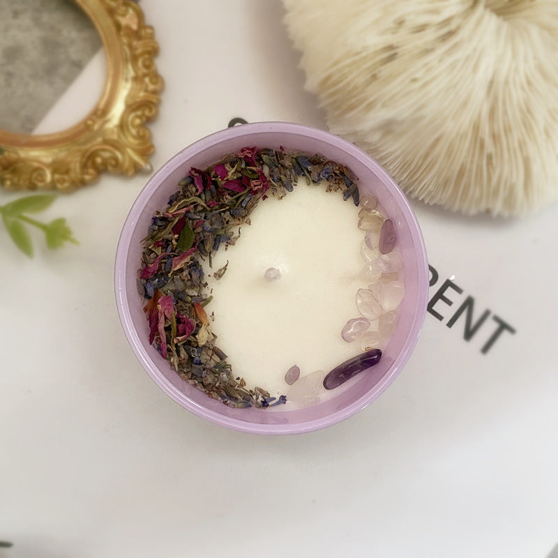 Crystal Flower Shaped Soy Wax Candle Gift Set